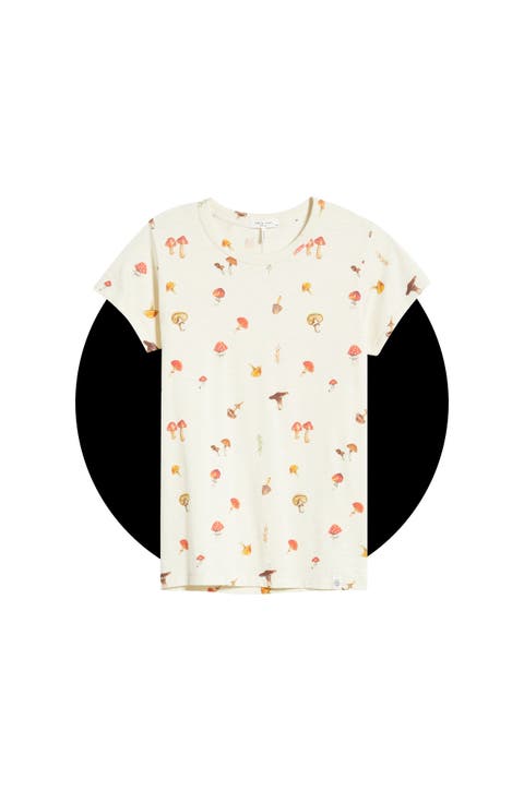 Allover Mushroom Cotton Graphic T-Shirt