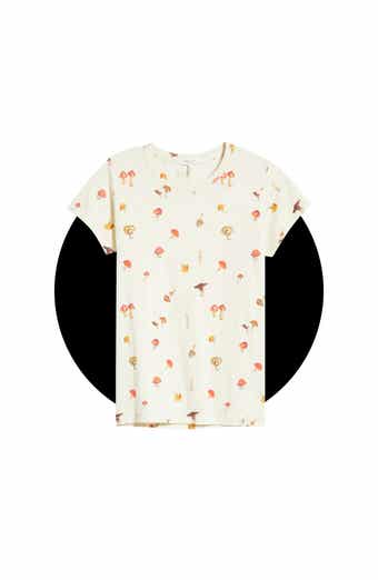 Allover Mushroom Cotton Graphic T-Shirt