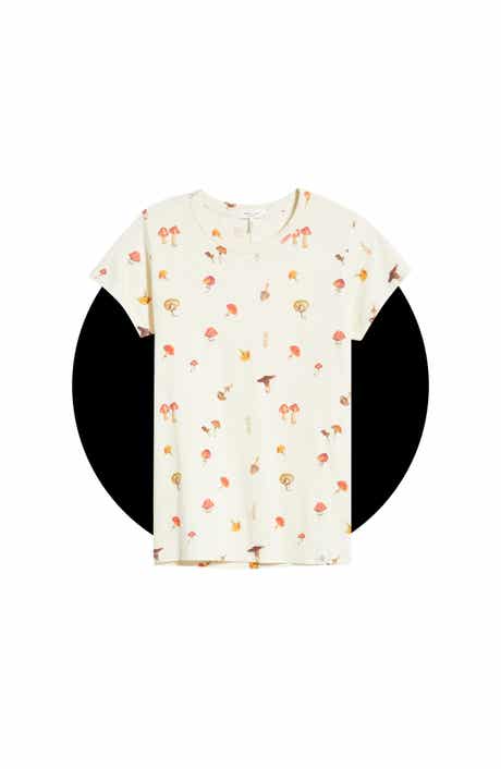 Allover Mushroom Cotton Graphic T-Shirt