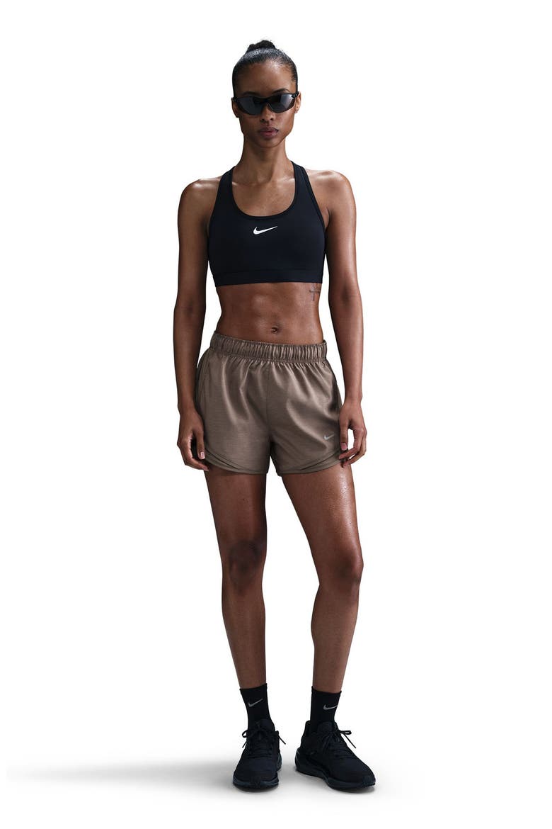 Tempo Dri-FIT Mid-Rise 3-Inch Running Shorts, Alternate, color, MINK BROWN/ HEATHER
