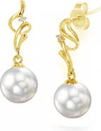 The Pearl Source White South Sea Pearl & Diamond Aria Earrings