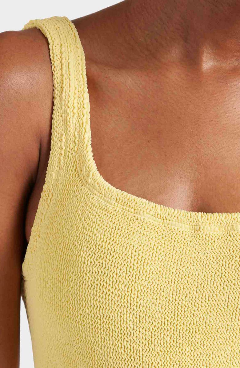 Hunza G Square Neck One-Piece Swimsuit, Alternate, color, Butter