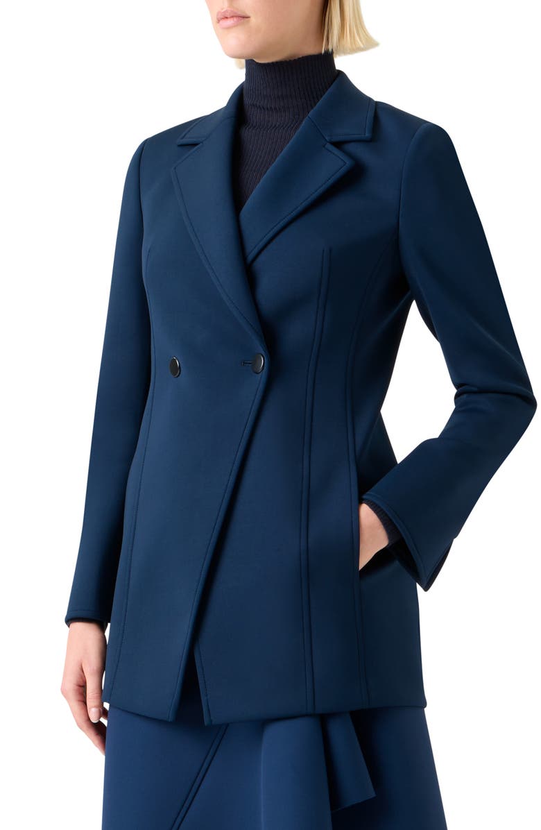 Akris Duska Techno Neoprene Jacket, Alternate, color, Denim Blue