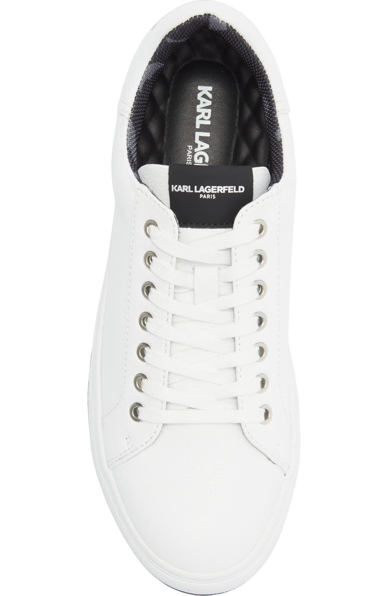 KARL LAGERFELD PARIS Leather Low Top Sneaker, Alternate, color, White