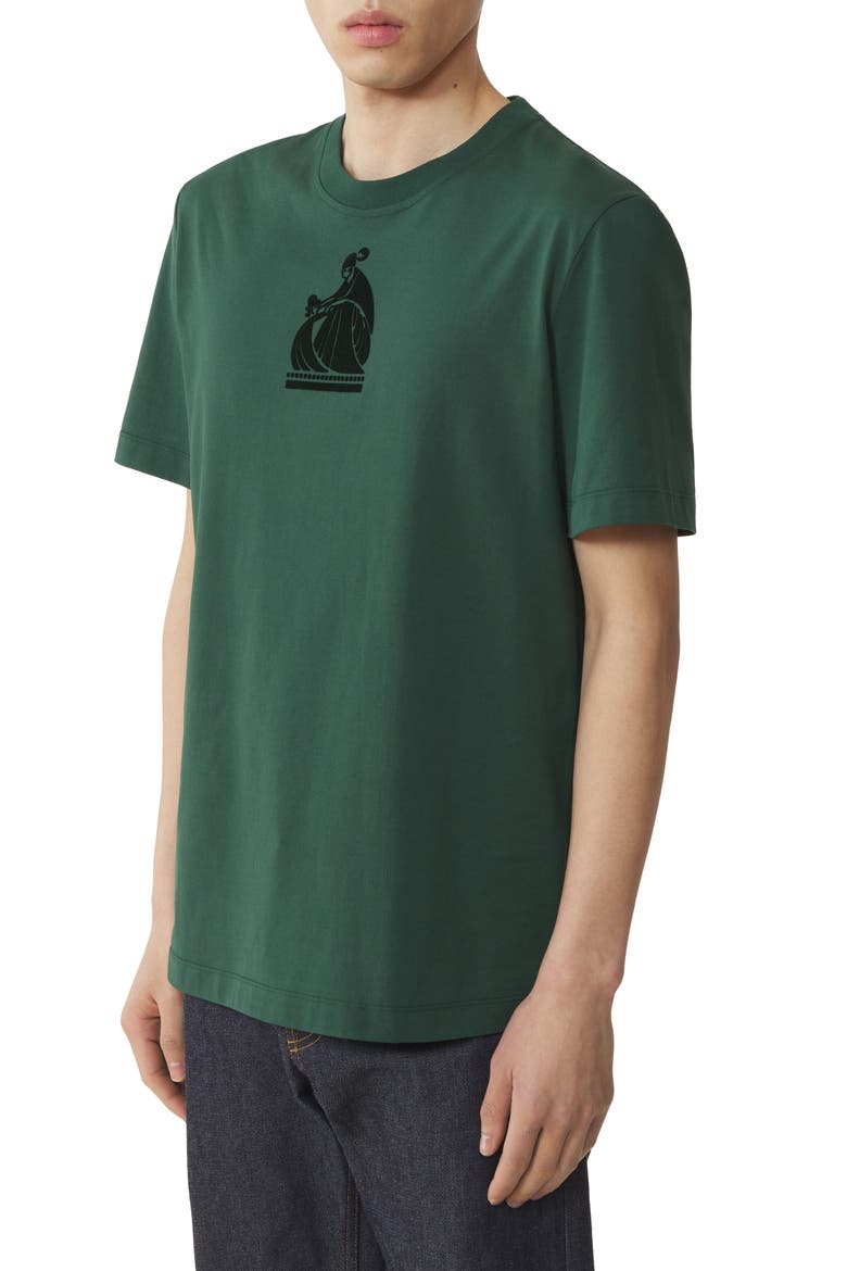 Mother And Child Flocked Cotton T-Shirt, Alternate, color, Pine Green