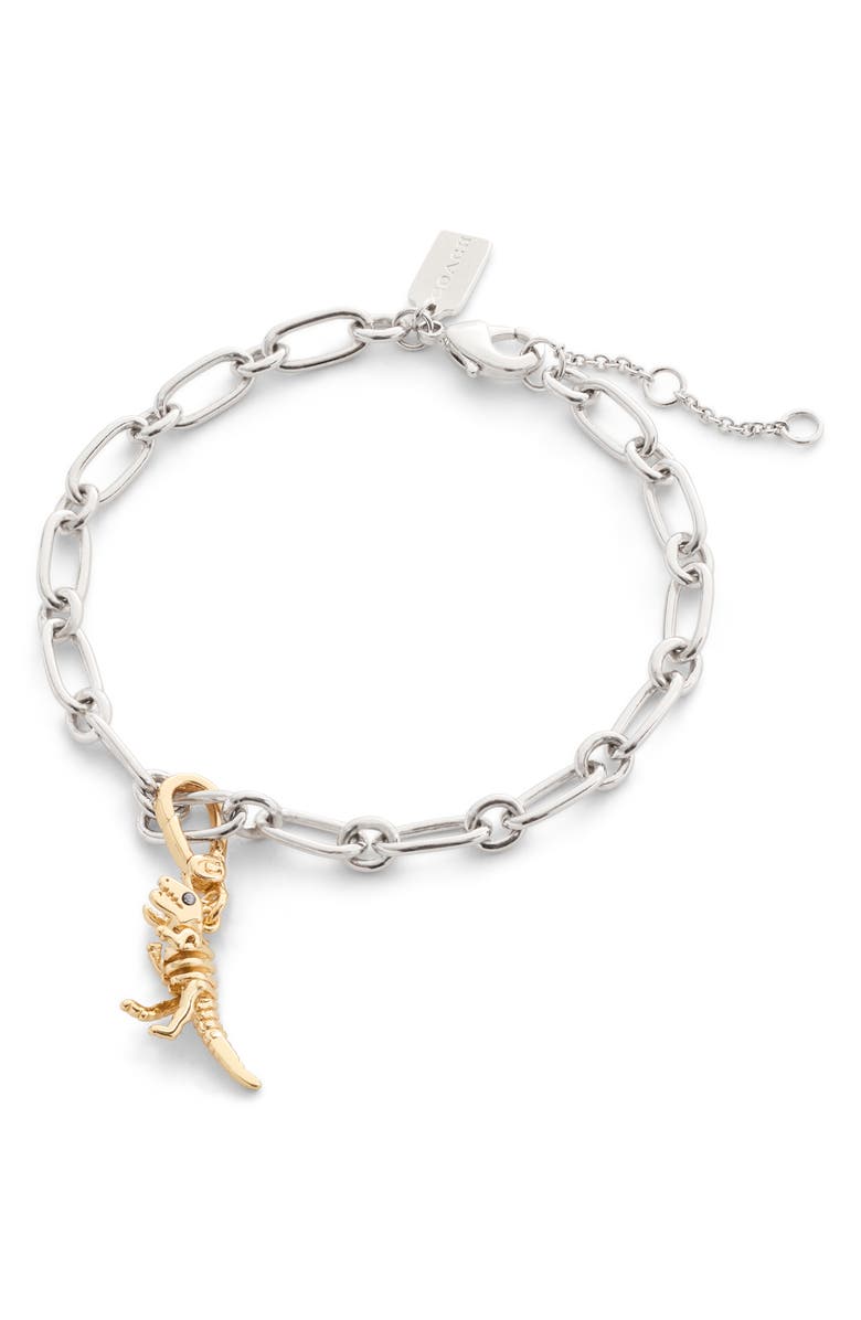 COACH Rexy Skeleton Charm, Alternate, color, Shiny Gold