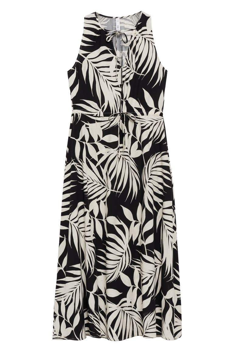 MANGO Palm Frond Sleeveless Midi Dress, Alternate, color,