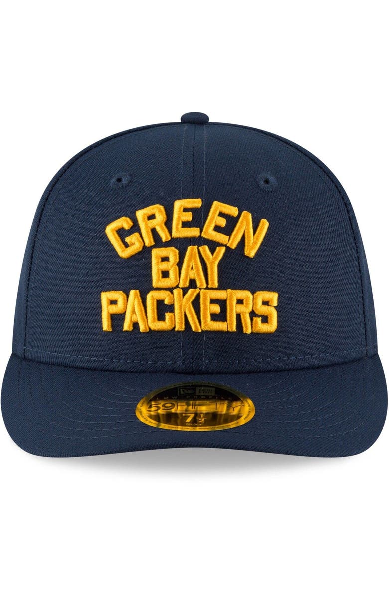 New Era Men's New Era Navy Green Bay Packers Omaha Throwback Low Profile 59FIFTY Fitted Hat, Alternate, color, 