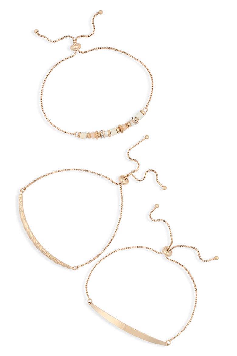 Slider Chain Bracelet, Main, color, NATURAL MULTI- GOLD