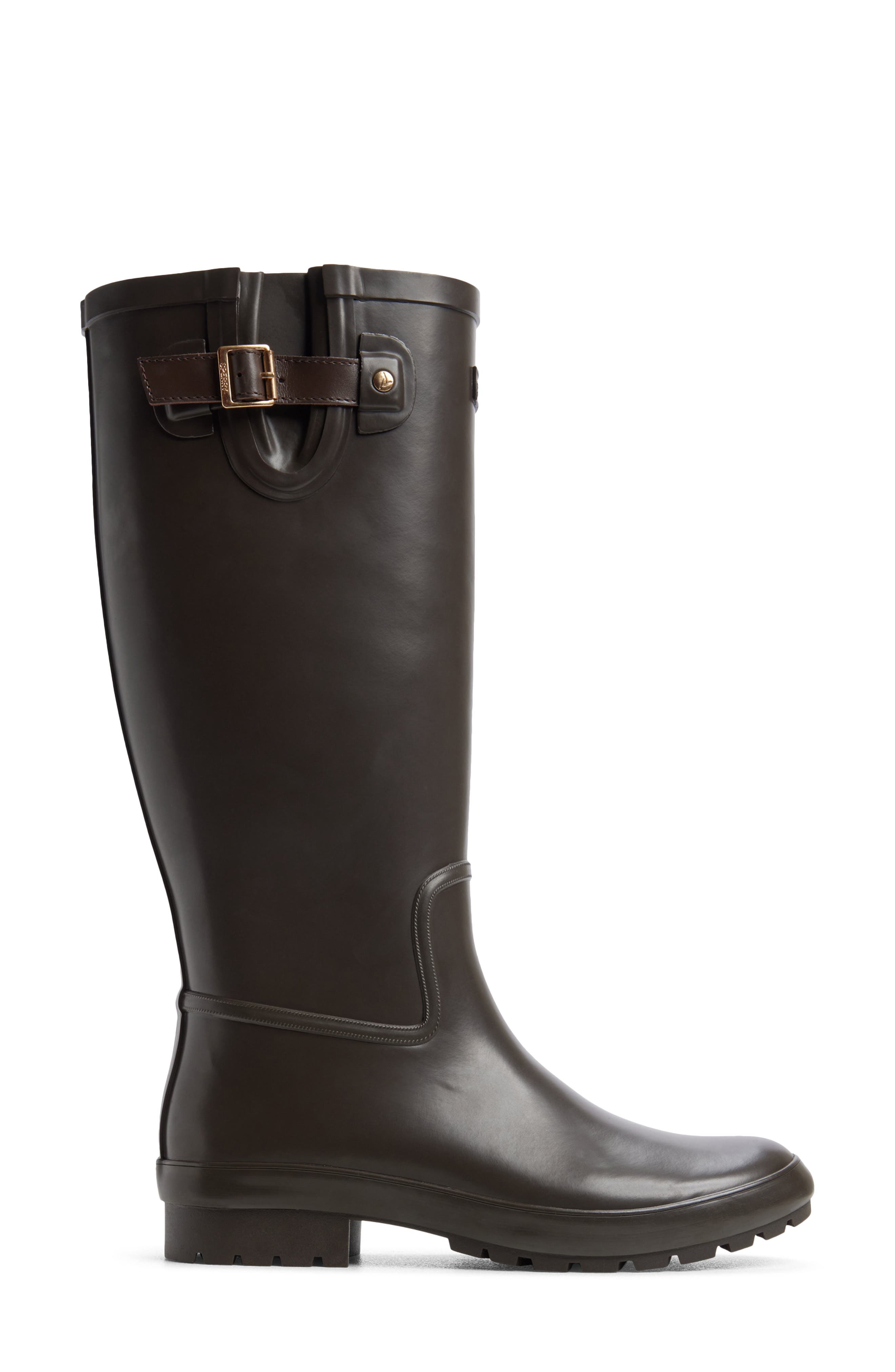 Drizzle Tall Waterproof Rain Boot, Alternate, color, DARK BROWN