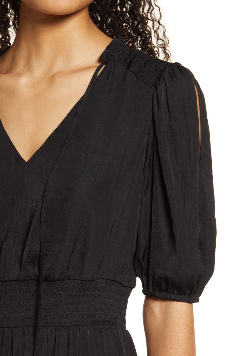 Sam Edelman Elbow Sleeve Tiered A-Line Dress, Alternate, color, 