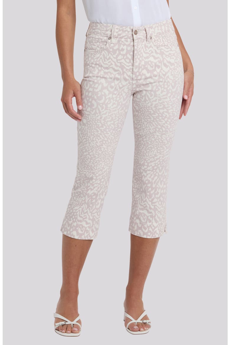 Marilyn Split Cuff Crop Capri Jeans, Main, color, SNOW LEOPARD