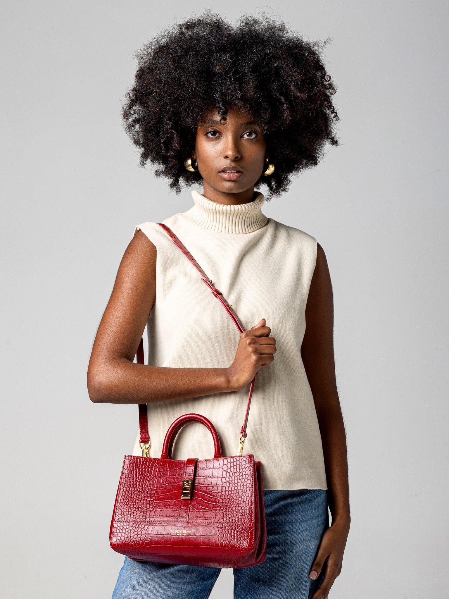 Teddy Blake Lola Croco 10", Alternate, color, Darkred