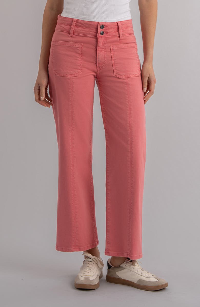 KUT from the Kloth Patch Pocket High Waist Ankle Wide Leg Jeans, Main, color, Flamingo Pink