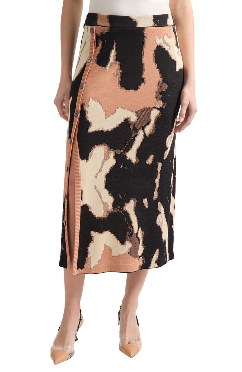 Misook Jacquard Midi Skirt, Main, color, 