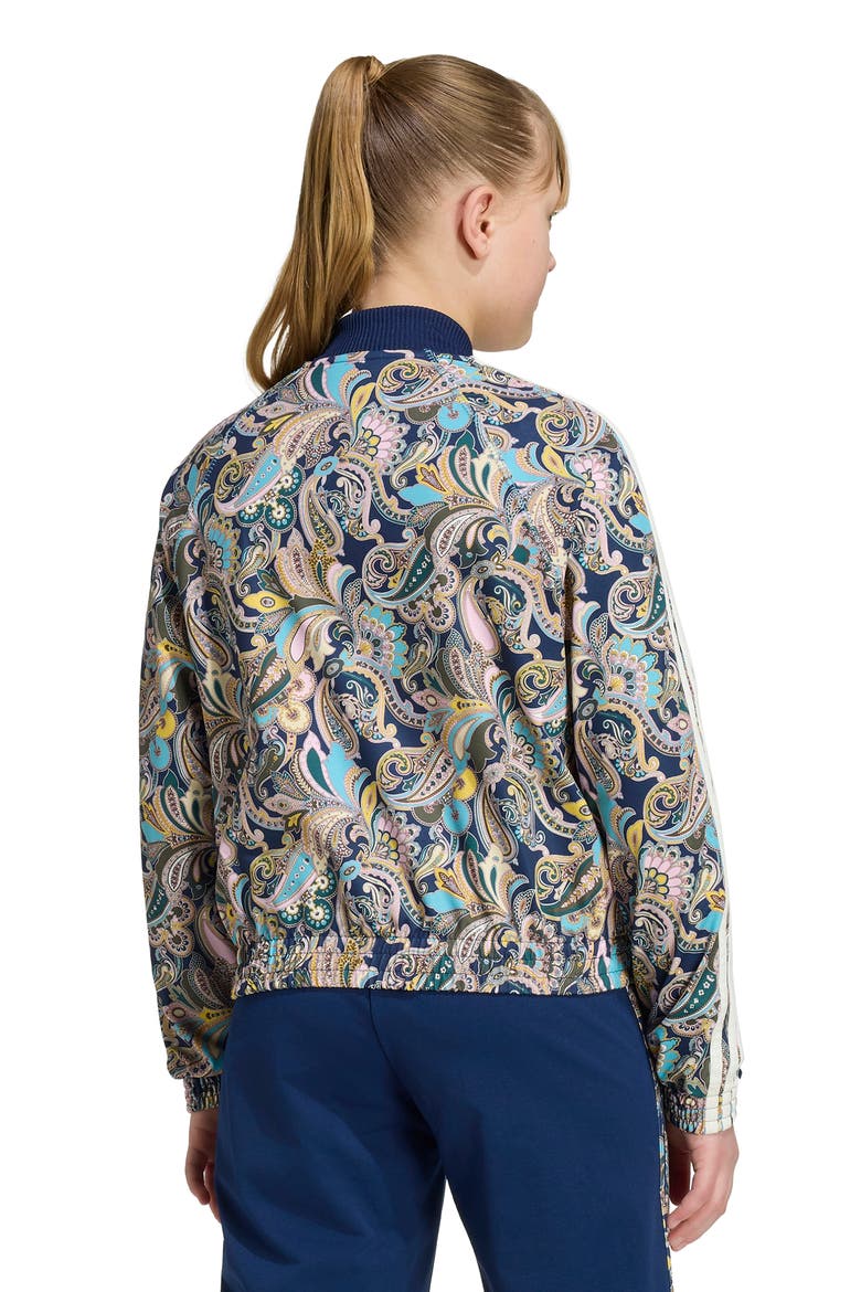 Kids' x Liberty london The Loose Crop Paisley Track Top, Alternate, color, NIGHT INDIGO/ MULTICOLOR