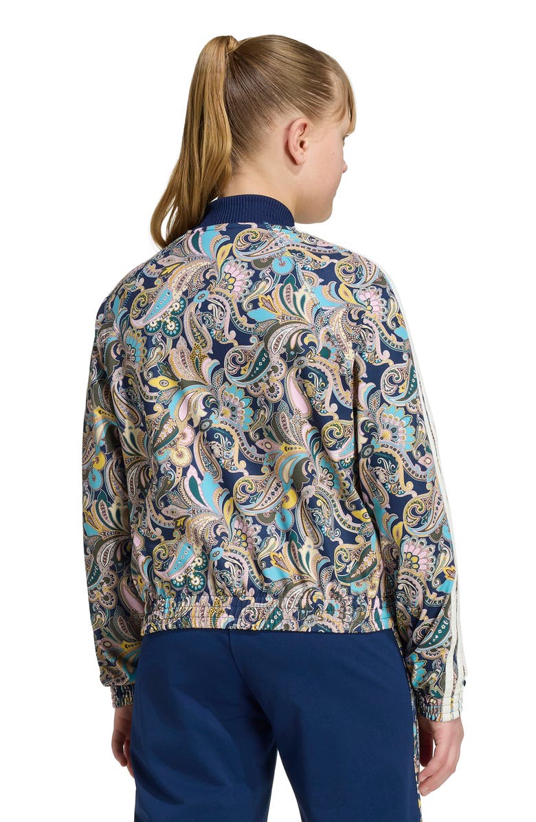 adidas Kids' x Liberty london The Loose Crop Paisley Track Top, Alternate, color, Night Indigo/ Multicolor