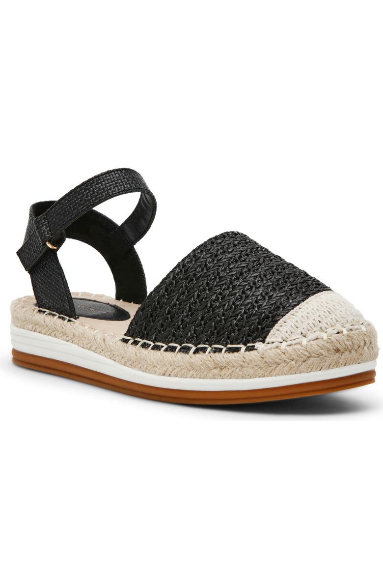 Anne Klein Jordanna Espadrille Sandal, Main, color, Black Raffia