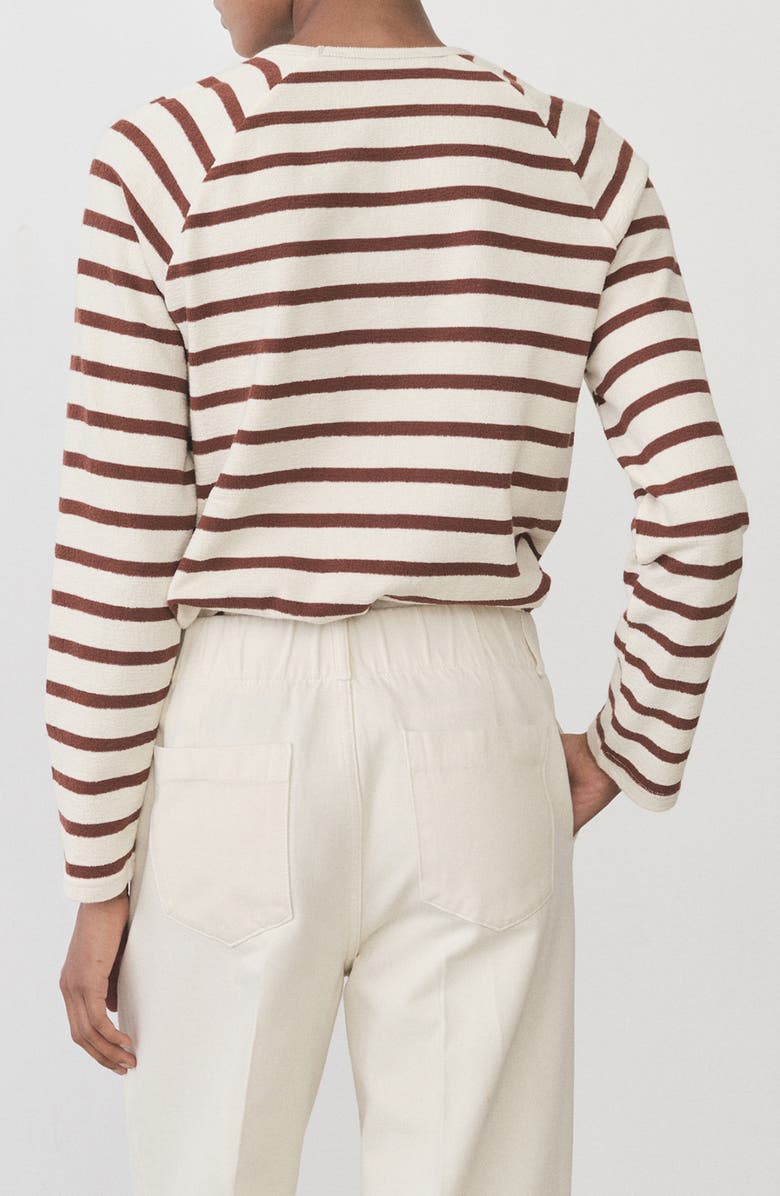 MANGO Stripe Cotton Sweatshirt, Alternate, color, Burnt Orange