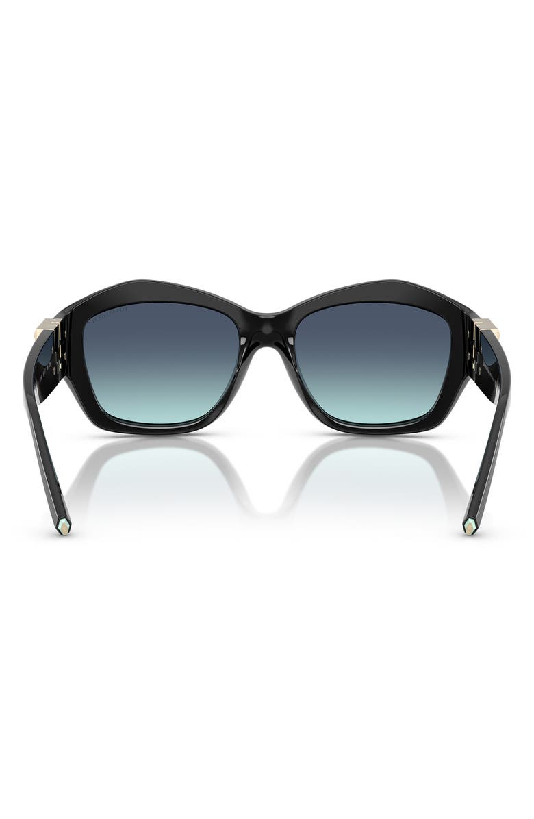 Tiffany & Co. 54mm Gradient Pillow Sunglasses, Alternate, color, Black / Azure Gradient Blue