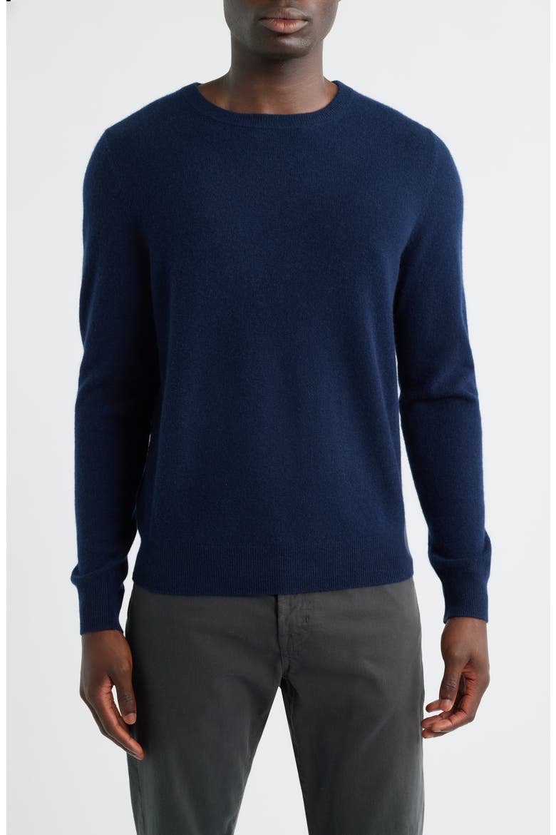Cashmere Crewneck Sweater, Main, color, NAVY NIGHT