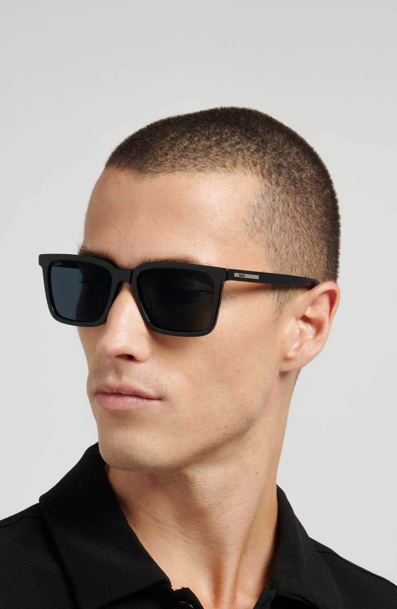 BOSS 55mm Sunglasses, Alternate, color, Black