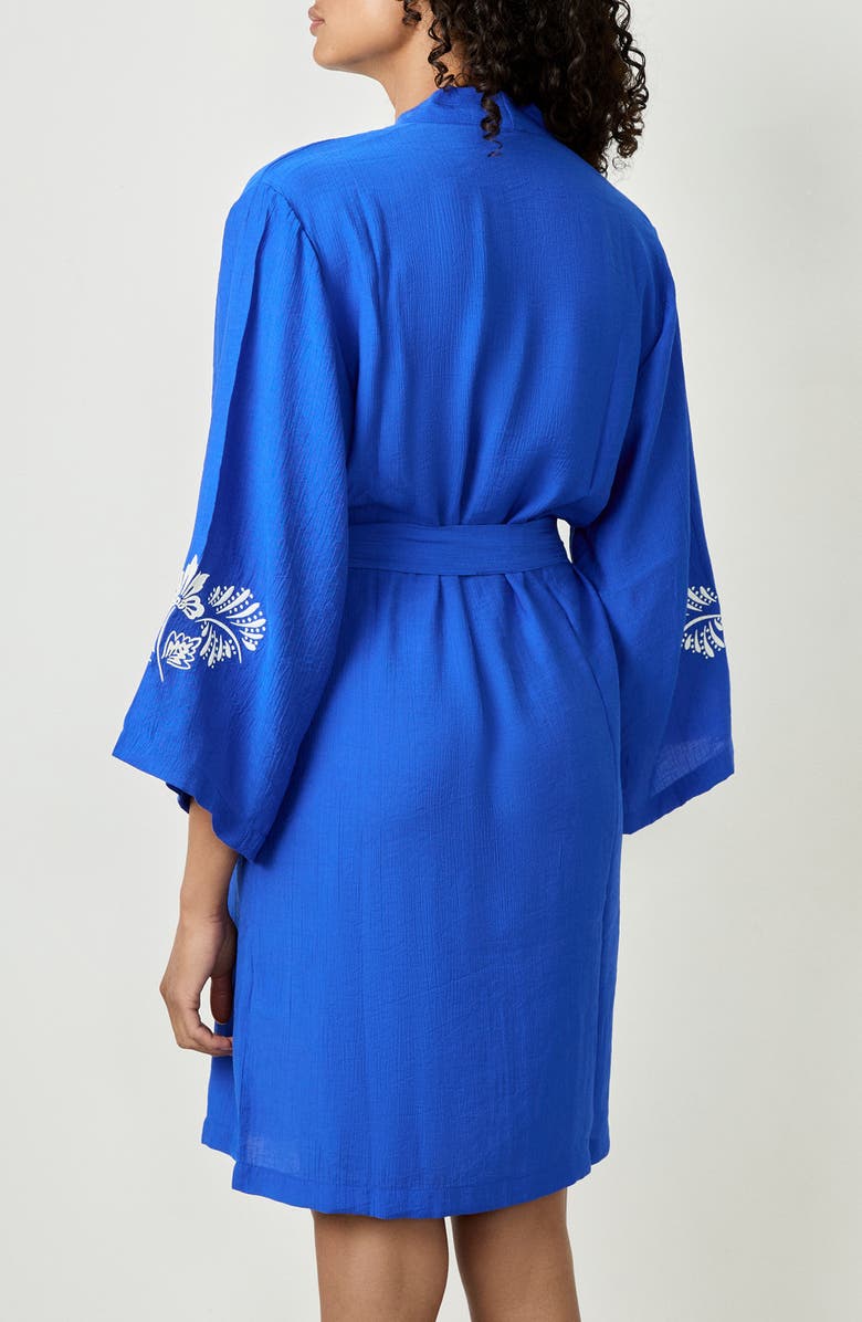 Etam Beste Crinkled Robe, Alternate, color, Royal Blue