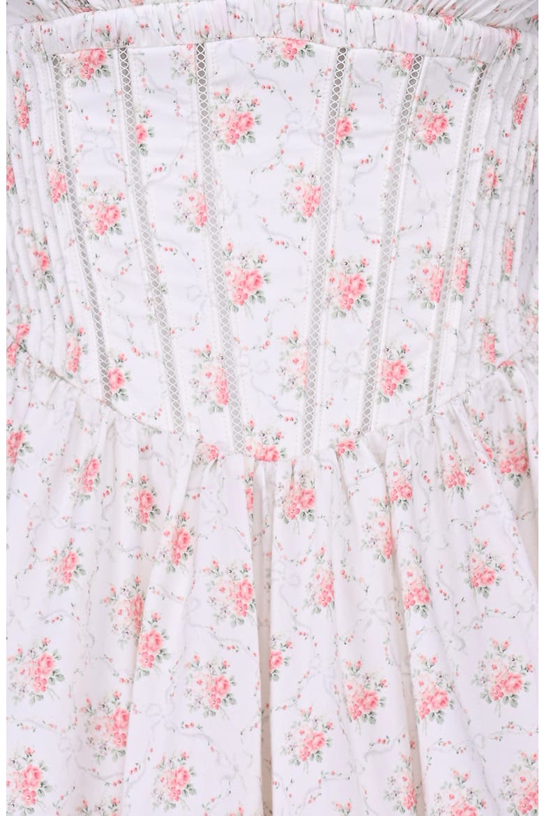 Salma Floral Print Minidress, Alternate, color, CREAM ROSE