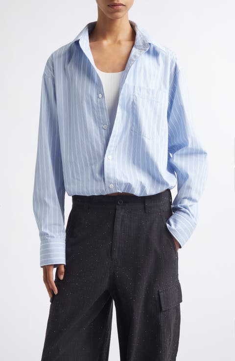 Pre-Styled Gathered Button-Up Shirt with Tank