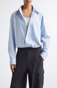Alexander Wang Pre-Styled Gathered Button-Up Shirt with Tank