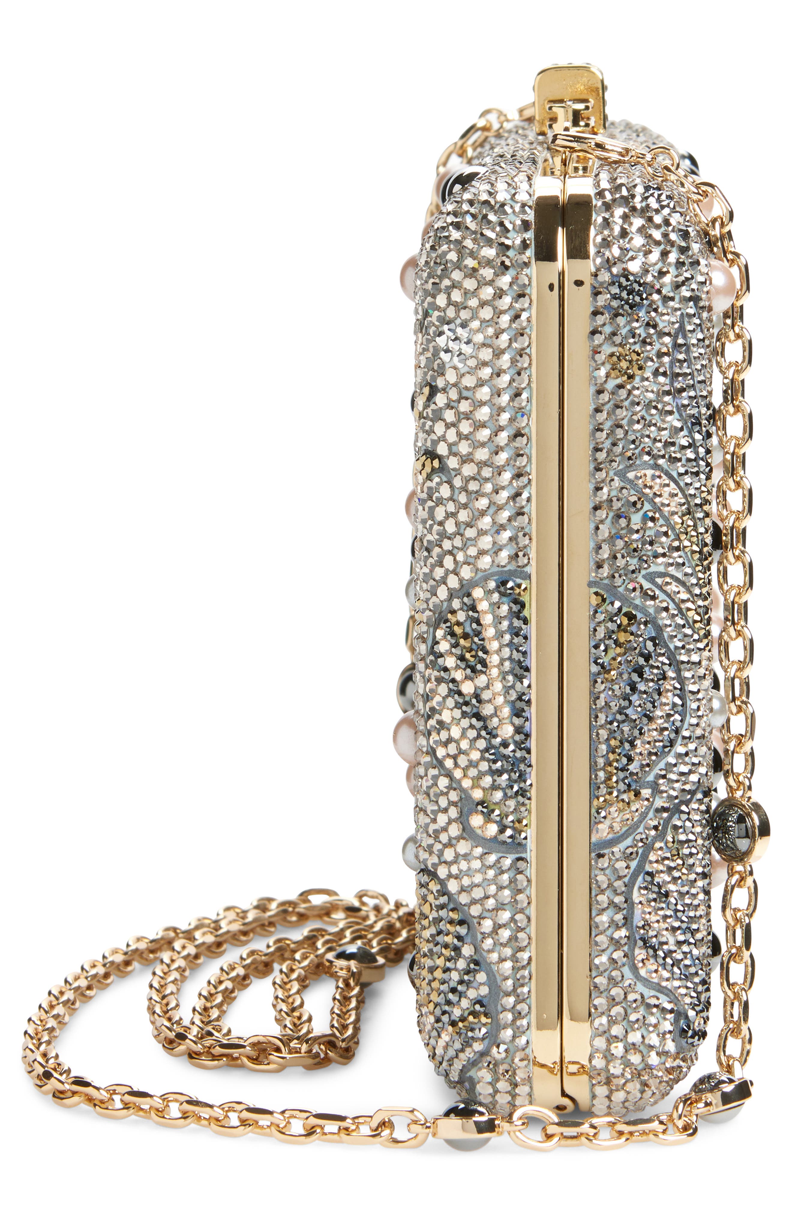 JUDITH LEIBER COUTURE Shelby Slim Slide Clutch, Alternate, color, Champagne Venus Mult