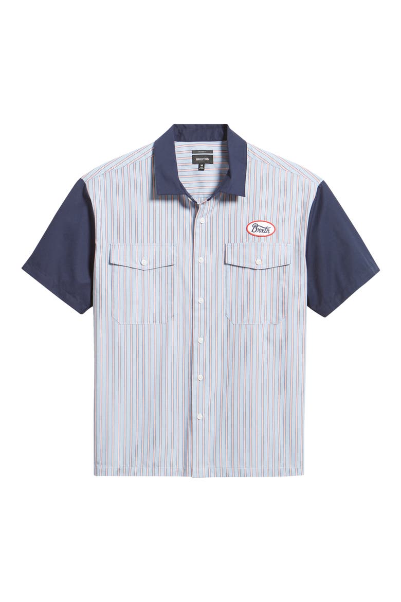 Builders Olson Stripe Button-Up Shirt, Alternate, color, BLUE AURA STRIPE