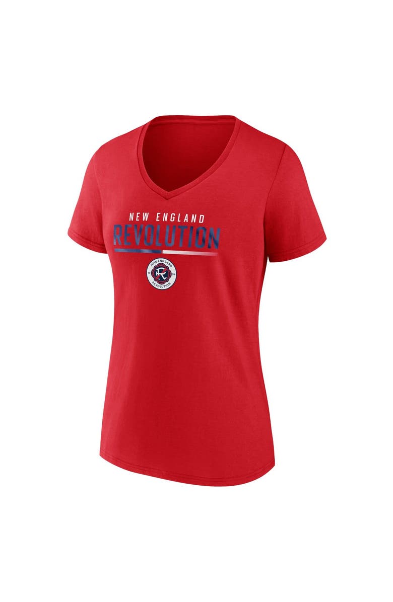FANATICS Women's Fanatics Branded Red New England Revolution Iconic Winning Attitude V-Neck T-Shirt, Alternate, color, Red