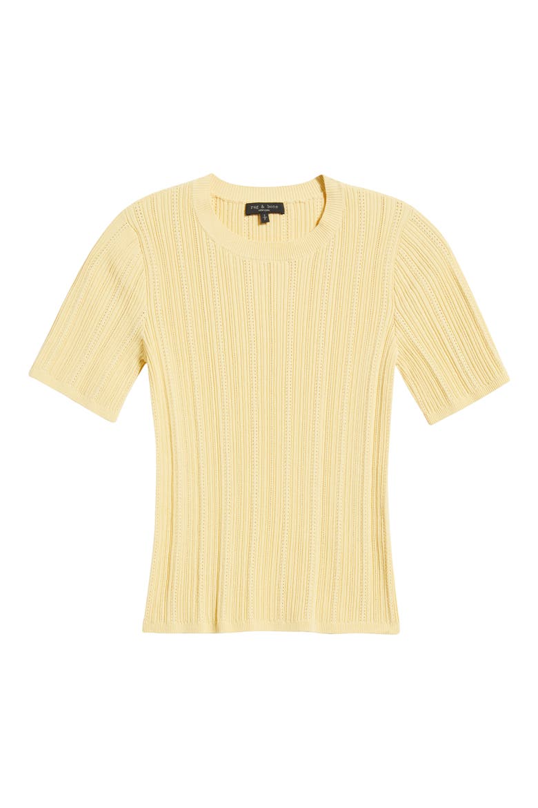 Camryn Short Sleeve Rib Sweater, Alternate, color, SUNLIT