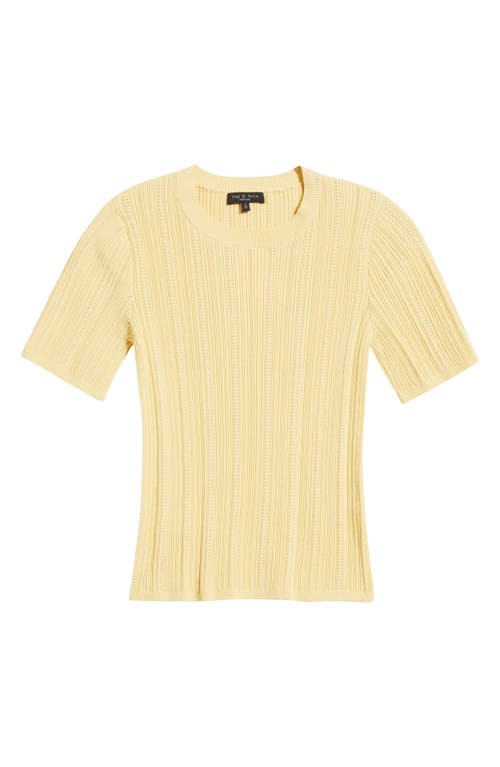 Rag & Bone Camryn Short Sleeve Rib Sweater In Yellow
