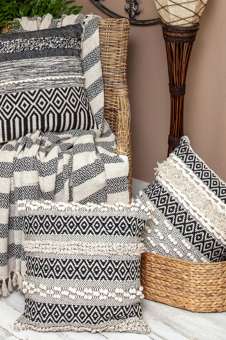 Rosie Transitional Beige 52" x 67" Woven Handloom Throw, Alternate, color, BEIGE