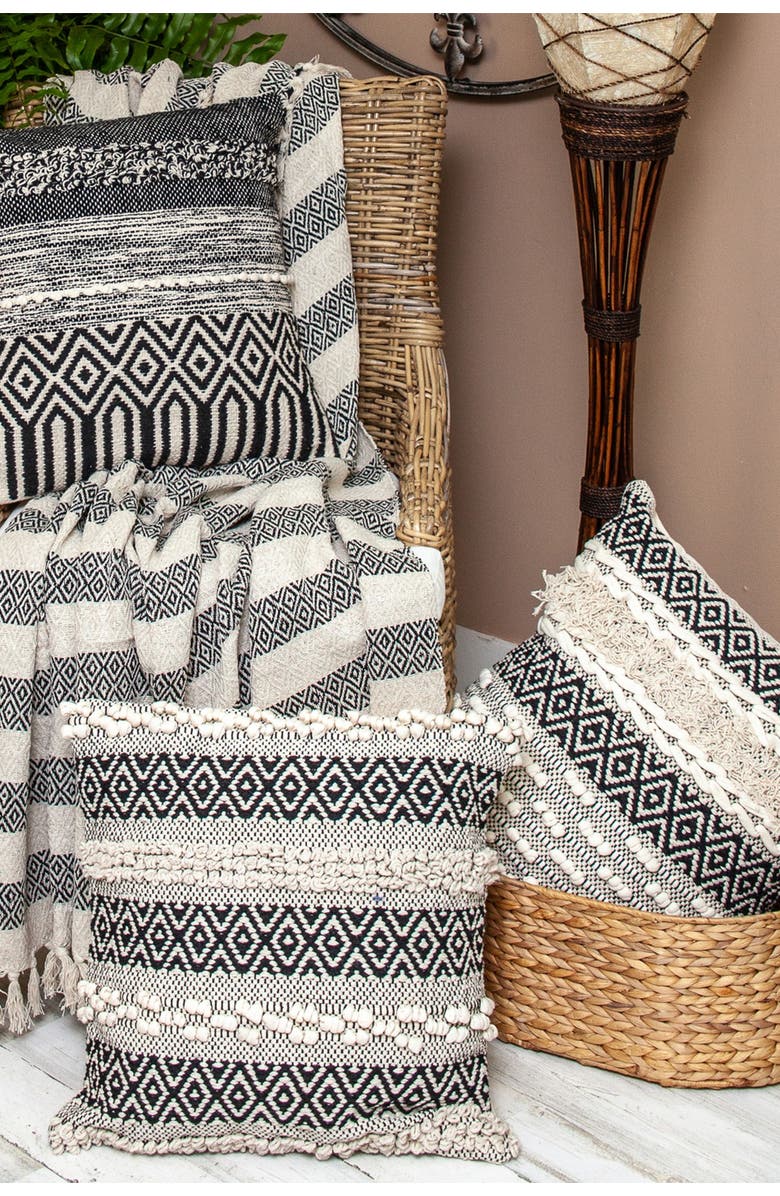 PARKLAND COLLECTION Rosie Transitional Beige 52" x 67" Woven Handloom Throw, Alternate, color, Beige