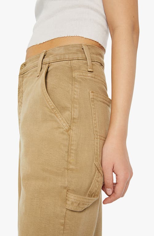 Shop Mother Lil' Stud Finder Sneak Wide Leg Jeans In Prairie Sand