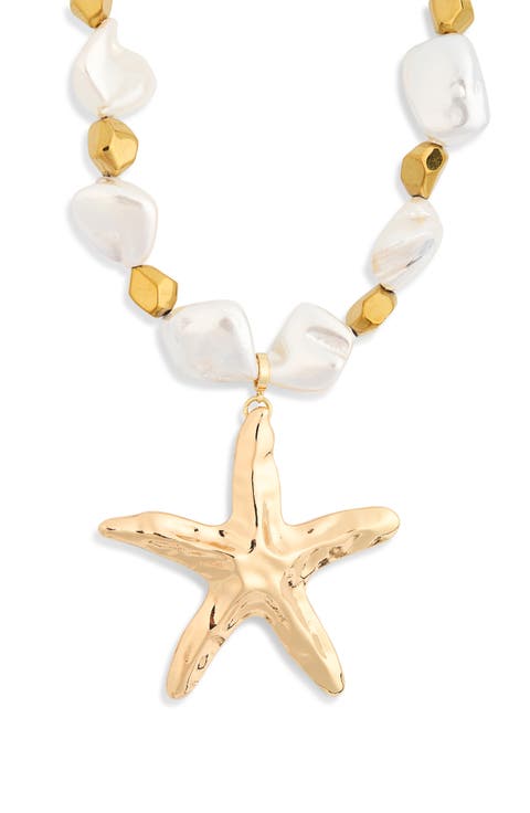 Talia Beaded Pearl Starfish Necklace