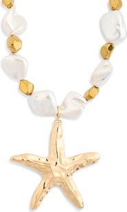 EYE CANDY LOS ANGELES Talia Beaded Pearl Starfish Necklace