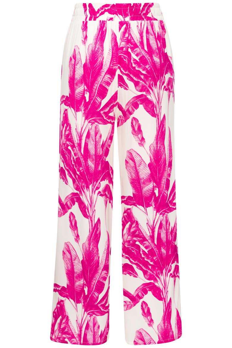 Tropical Print Wide Leg Pants, Alternate, color, Ivory Pink