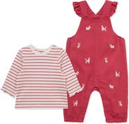 Little Me Puppies Overalls & T-Shirt Set