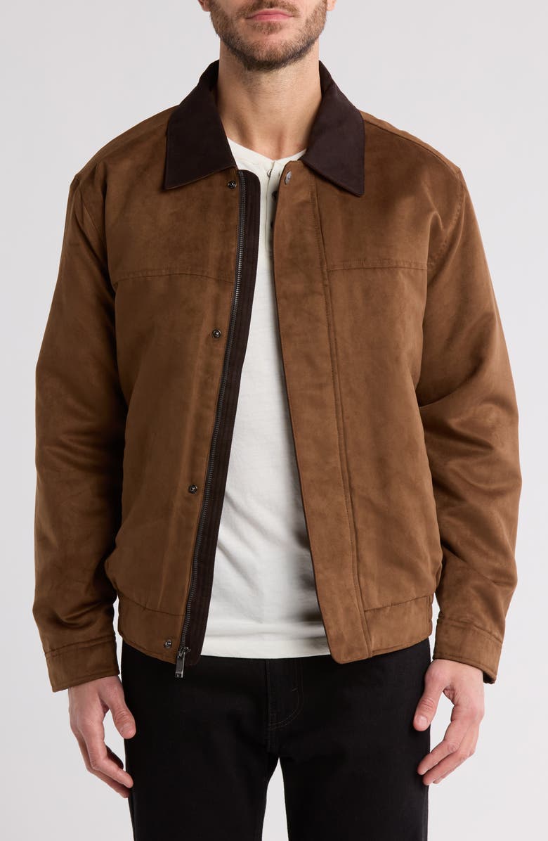 Weatherproof<sup>®</sup> Micro Faux Suede Shirt Jacket, Main, color,