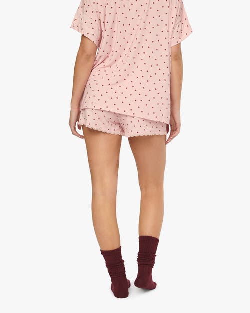 Weworewhat Lace Trim Sleep Shorts In Blossom/merlot
