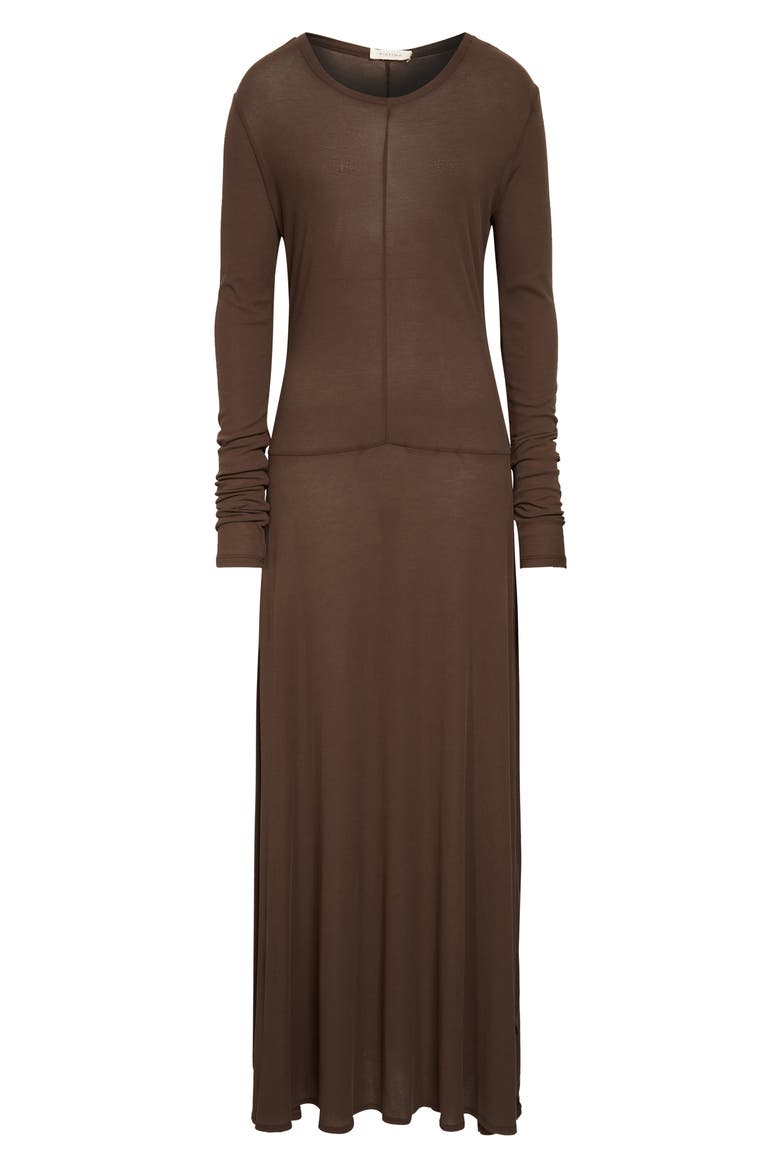 Veil Long Sleeve Cotton Knit Dress, Alternate, color, SHALE