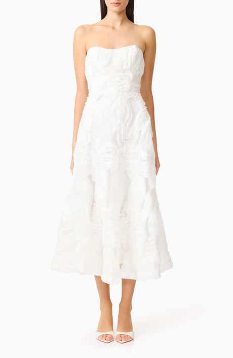 Asha 3-D Lace Strapless Cocktail Dress