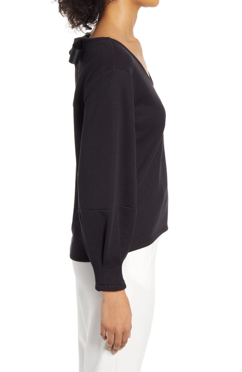 Halogen<sup>®</sup> Bow Back V-Neck Sweatshirt, Alternate, color,