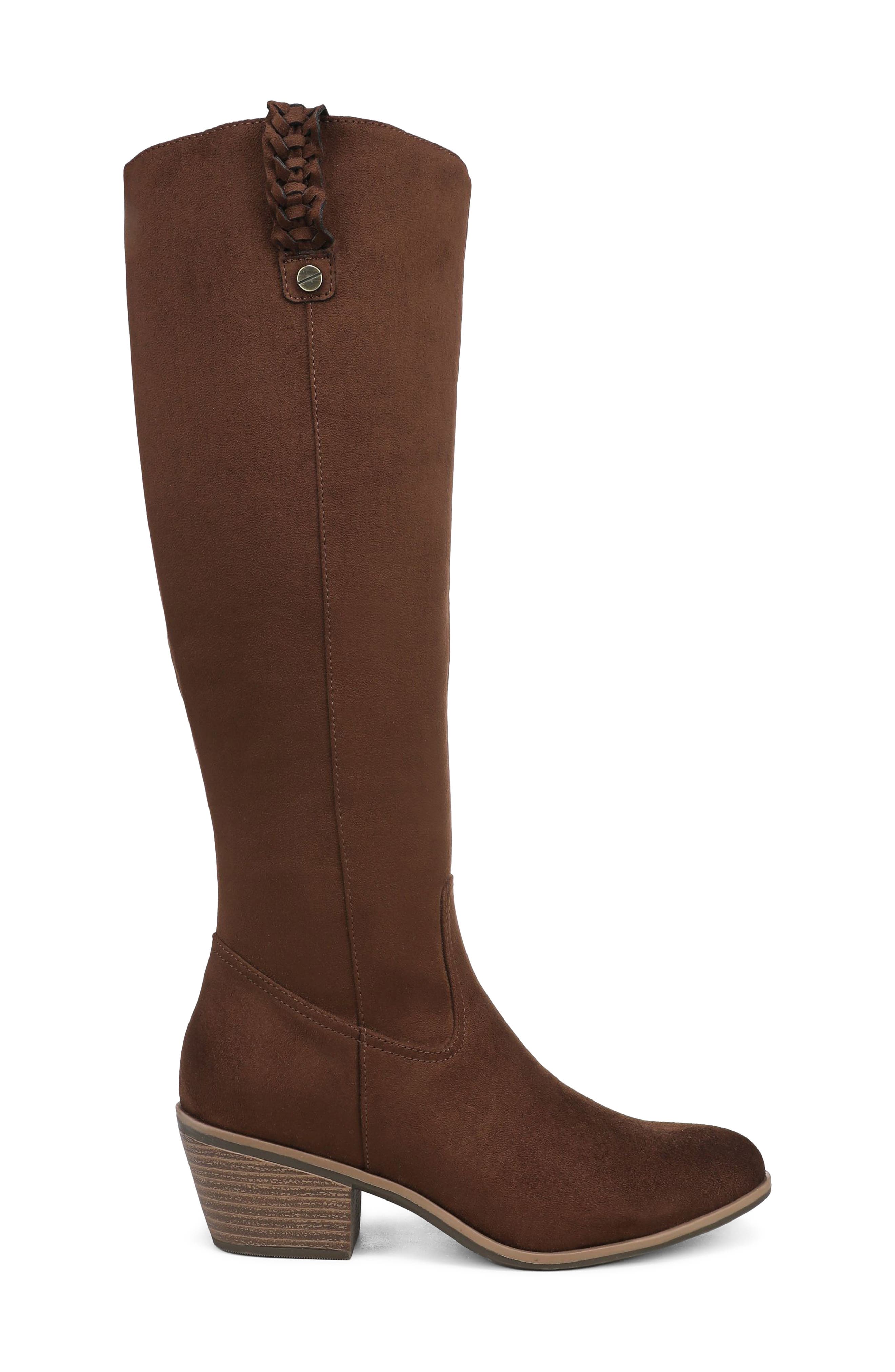 Calista Knee High Boot, Alternate, color, WALNUT BROWN MICROSUEDE