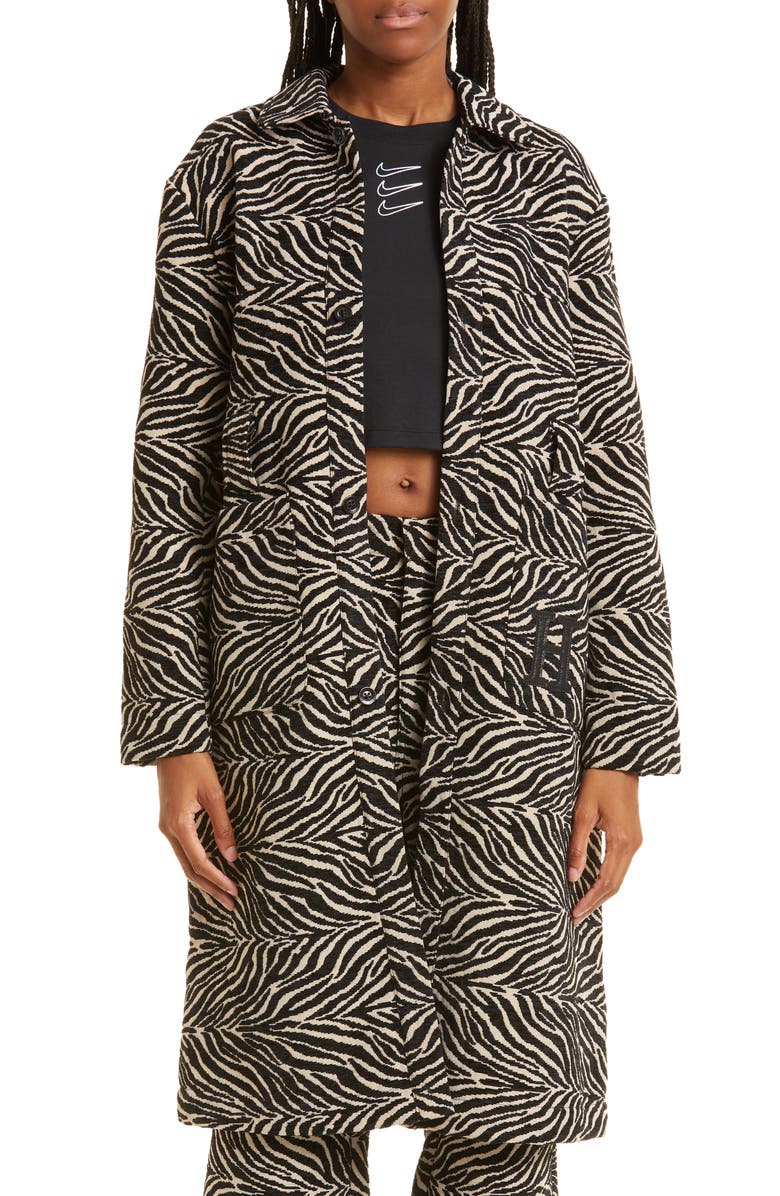 HONOR THE GIFT Zebra Print Trench Coat, Main, color,