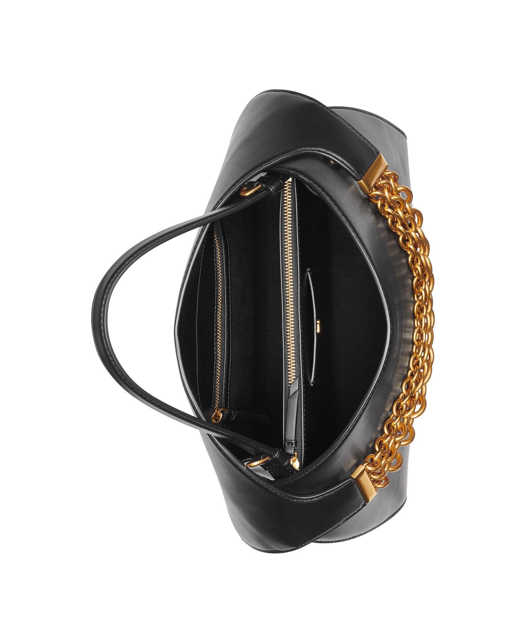 Donna Karan New York Plandome Satchel, Alternate, color, Black/Gold